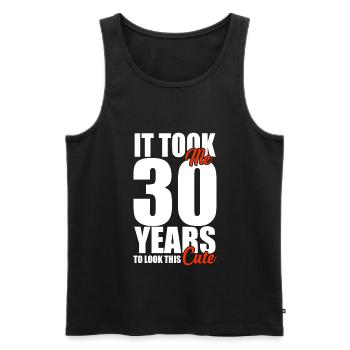 30th birthday - Men's Premium Organic Tank Top - black - Front - AI Model Male 178 light (178cm)