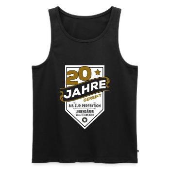 20. Geburtstag - Männer Premium Bio Tank Top - Schwarz - Vorne - AI Model Male 178 light (178cm)