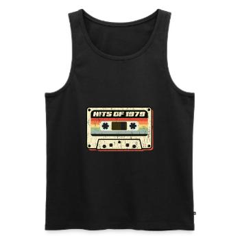 Hits Of 1979 Audio Cassette Vintage Retro Design - Men's Premium Organic Tank Top - black - Front - Michal (187cm)