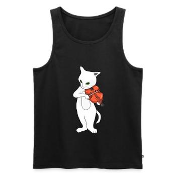 Violin Playing Violist Gift Sweet - Men's Premium Organic Tank Top - black - Front - AI Model Male 178 light (178cm)