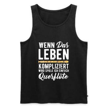 Querflöte - Männer Premium Bio Tank Top - Schwarz - Vorne - Michal (187cm)