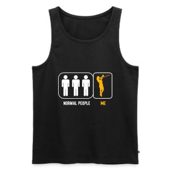 Posaune - Männer Premium Bio Tank Top - Schwarz - Vorne - AI Model Male 178 light (178cm)