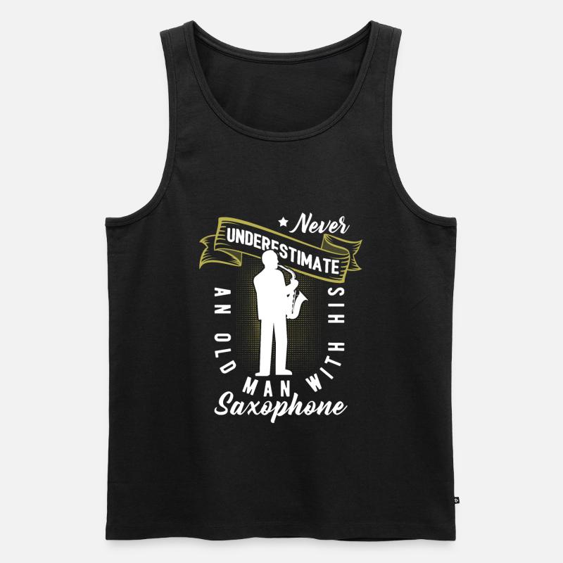 Saxophone - Männer Premium Bio Tank Top - Schwarz