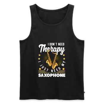 Saxophone - Männer Premium Bio Tank Top - Schwarz - Vorne - Michal (187cm)