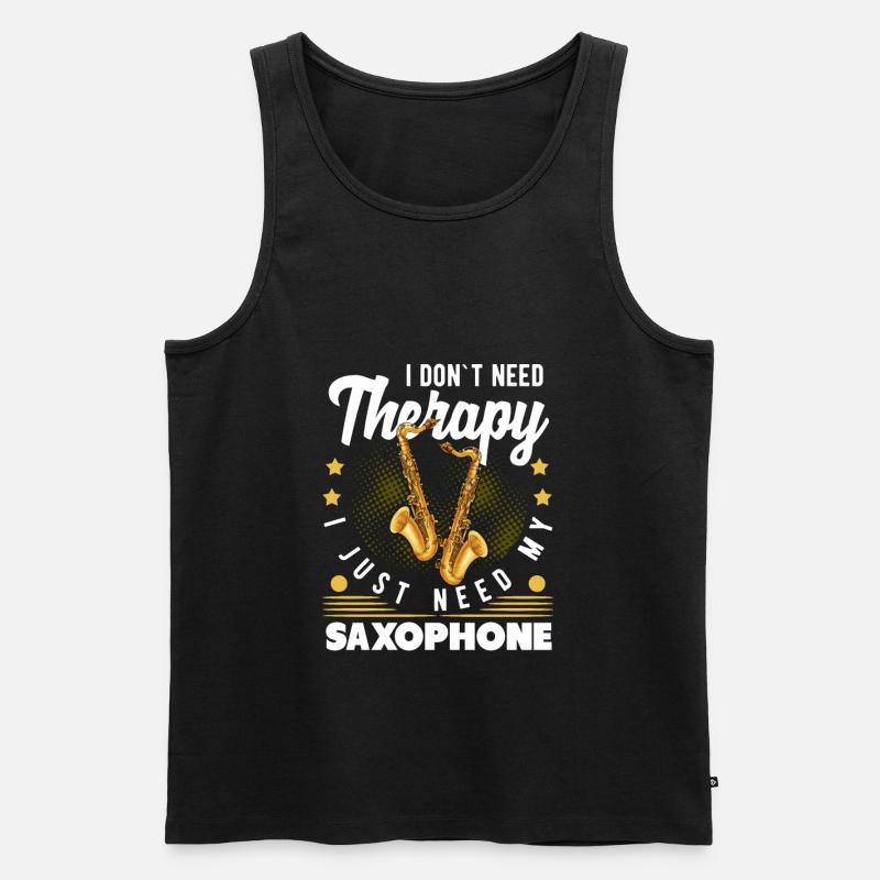 Saxophone - Männer Premium Bio Tank Top - Schwarz