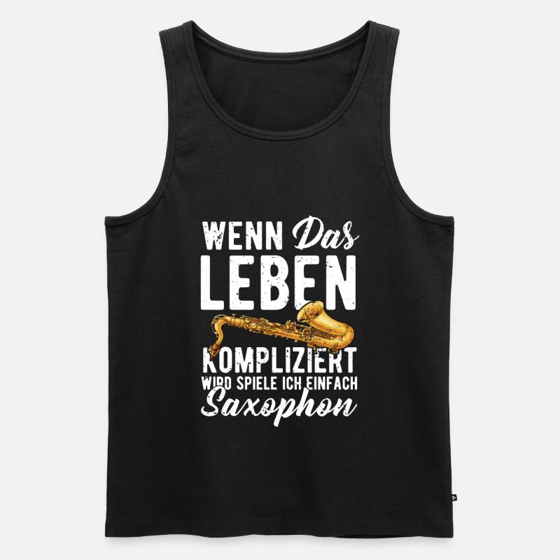 Saxophone - Männer Premium Bio Tank Top - Schwarz