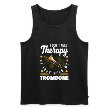 Posaune - Männer Premium Bio Tank Top - Schwarz - Vorne - Michal (187cm)