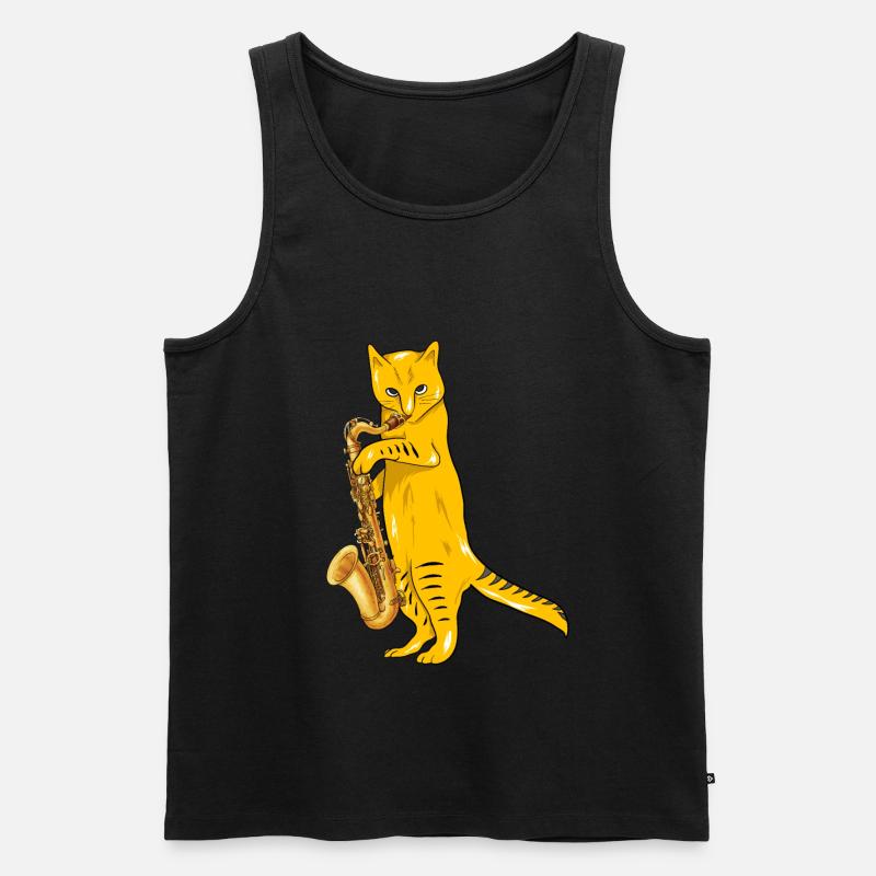 Saxophone - Männer Premium Bio Tank Top - Schwarz