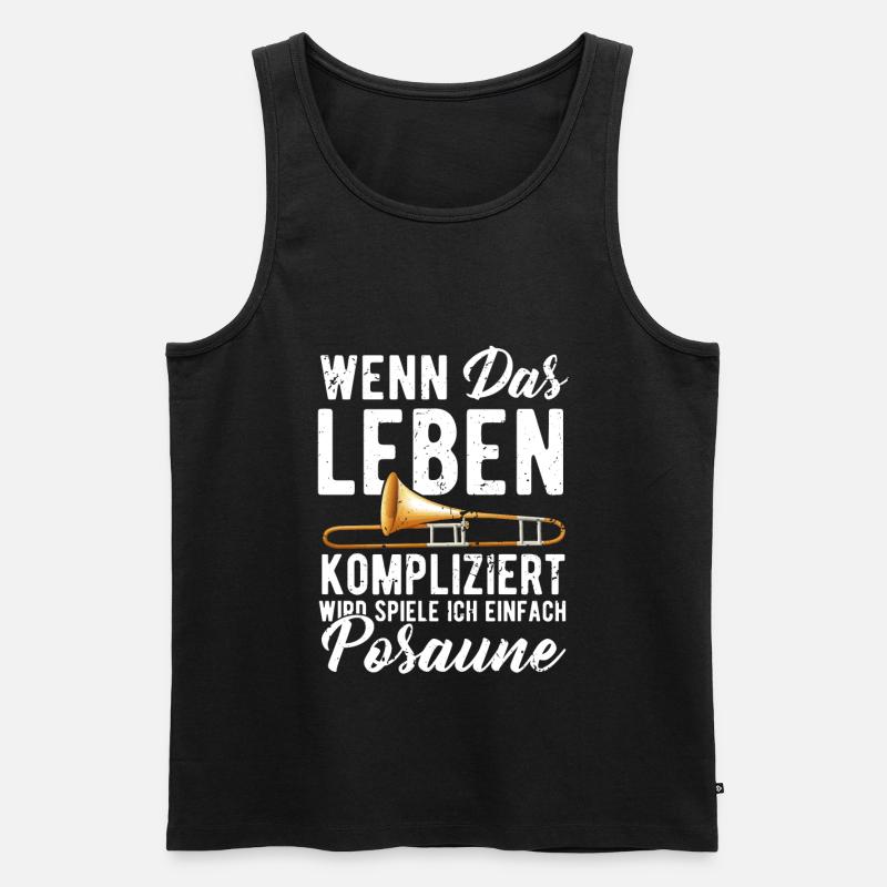 Posaune - Männer Premium Bio Tank Top - Schwarz