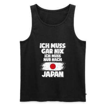 Japan - Männer Premium Bio Tank Top - Schwarz - Vorne - Michal (187cm)
