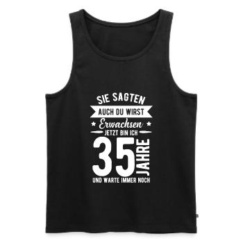 35. Geburtstag - Männer Premium Bio Tank Top - Schwarz - Vorne - AI Model Male 178 light (178cm)
