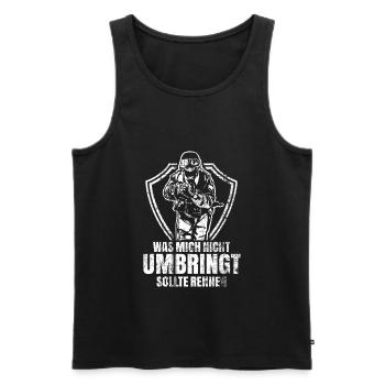 Soldat - Männer Premium Bio Tank Top - Schwarz - Vorne - Michal (187cm)