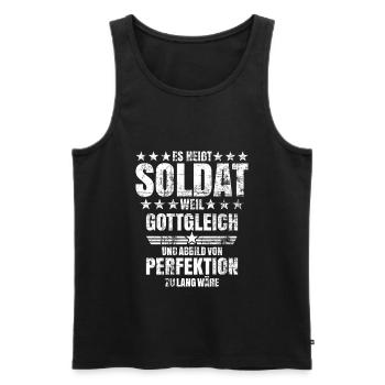Soldat Militär Bund Geschenk - Männer Premium Bio Tank Top - Schwarz - Vorne - AI Model Male 178 light (178cm)