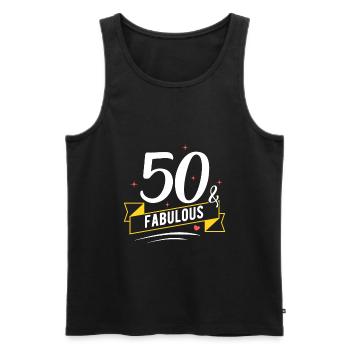 50ème anniversaire - Débardeur bio Premium Homme - noir - Devant - Michal (187cm)