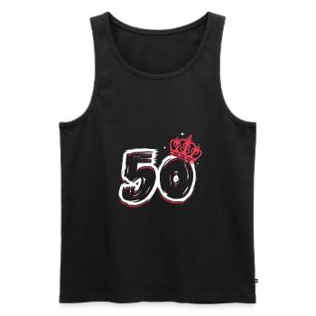50ème anniversaire - Débardeur bio Premium Homme - noir - Devant - Michal (187cm)