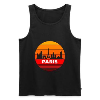 Paris - Männer Premium Bio Tank Top - Schwarz - Vorne - Michal (187cm)