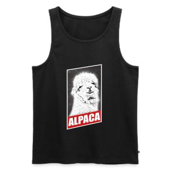 Alpaca Lama Gift - Men's Premium Organic Tank Top - black - Front - Michal (187cm)