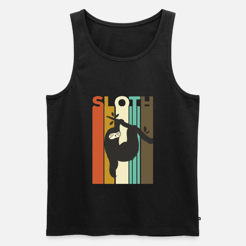 Faultier - Männer Premium Bio Tank Top - Schwarz