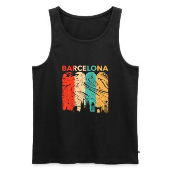 Barcelone - Débardeur bio Premium Homme - noir - Devant - Michal (187cm)