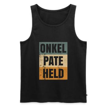 Onkel - Männer Premium Bio Tank Top - Schwarz - Vorne - Michal (187cm)