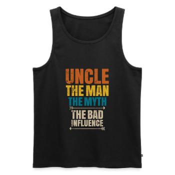 oncle - Débardeur bio Premium Homme - noir - Devant - Michal (187cm)