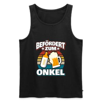 Onkel - Männer Premium Bio Tank Top - Schwarz - Vorne - Michal (187cm)