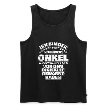 Onkel - Männer Premium Bio Tank Top - Schwarz - Vorne - Michal (187cm)