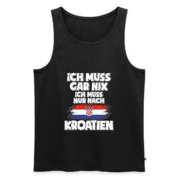 Kroatien - Männer Premium Bio Tank Top - Schwarz - Vorne - Michal (187cm)