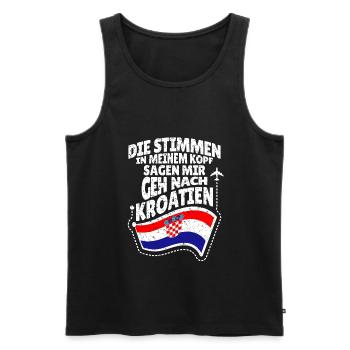Kroatien - Männer Premium Bio Tank Top - Schwarz - Vorne - Michal (187cm)