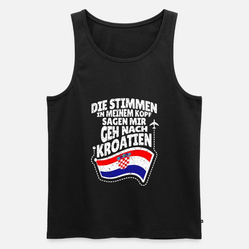 Kroatien - Männer Premium Bio Tank Top - Schwarz