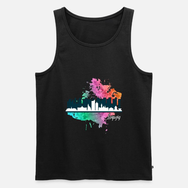 Leipzig - Männer Premium Bio Tank Top - Schwarz