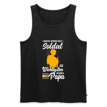 Soldat Soldaten Militär Bund Geschenk Geschenkidee - Männer Premium Bio Tank Top - Schwarz - Vorne - AI Model Male 178 light (178cm)