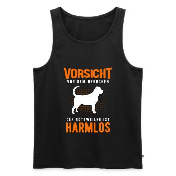 Rottweiler - Männer Premium Bio Tank Top - Schwarz - Vorne - AI Model Male 178 light (178cm)