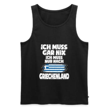 Griechenland - Männer Premium Bio Tank Top - Schwarz - Vorne - Michal (187cm)