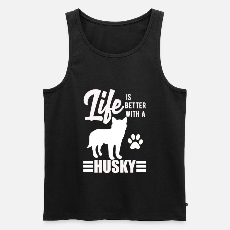 Husky - Männer Premium Bio Tank Top - Schwarz