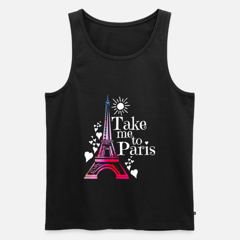 Paris - Männer Premium Bio Tank Top - Schwarz