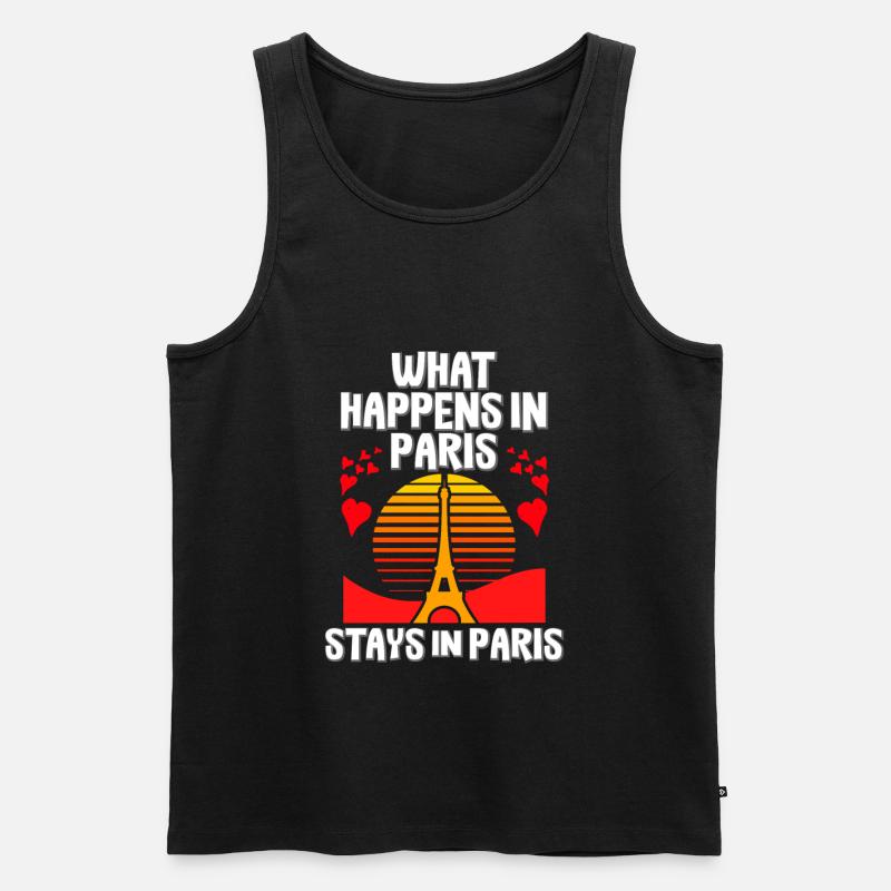 Paris - Männer Premium Bio Tank Top - Schwarz