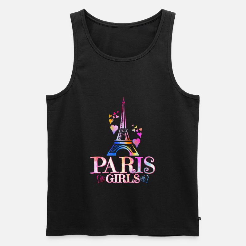 Paris - Männer Premium Bio Tank Top - Schwarz
