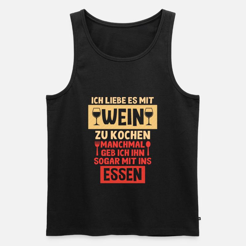 Wein - Männer Premium Bio Tank Top - Schwarz
