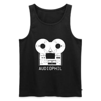 Analog Tape Hi-Fi Vintage Audio Bandmaschine - Männer Premium Bio Tank Top - Schwarz - Vorne - AI Model Male 178 light (178cm)