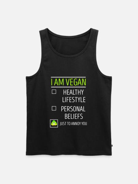 Vegan - Männer Premium Bio Tank Top - Schwarz