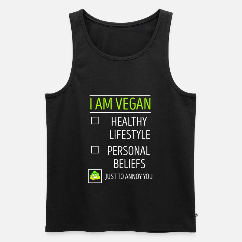 Vegan - Männer Premium Bio Tank Top - Schwarz
