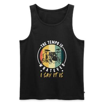 Drums - Men's Premium Organic Tank Top - black - Front - Michal (187cm)