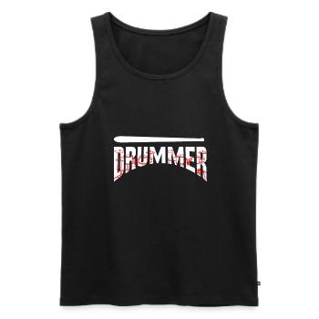 Drums - Men's Premium Organic Tank Top - black - Front - Michal (187cm)