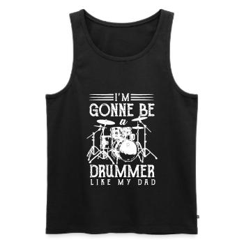 Drums - Men's Premium Organic Tank Top - black - Front - Michal (187cm)