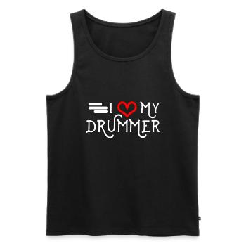 Drums - Men's Premium Organic Tank Top - black - Front - Michal (187cm)