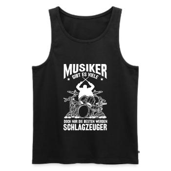 Schlagzeug Schlagzeuger Drummer Geschenk - Männer Premium Bio Tank Top - Schwarz - Vorne - Michal (187cm)