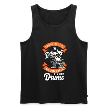 Schlagzeug Schlagzeuger Drummer Geschenk - Männer Premium Bio Tank Top - Schwarz - Vorne - Michal (187cm)