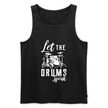 Drums drummer drummer gift - Men's Premium Organic Tank Top - black - Front - Michal (187cm)