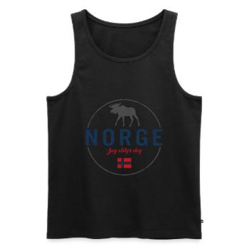 Norway - Men's Premium Organic Tank Top - black - Front - Michal (187cm)
